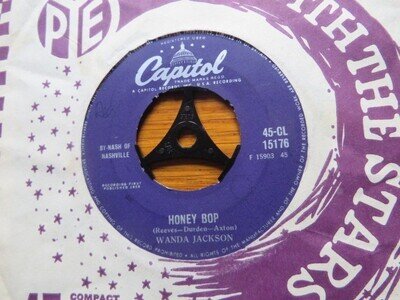 WANDA JACKSON ~ HONEY BOP b/w MEAN MEAN MEAN - UK CAPITOL - 1958 ROCK'N'ROLL