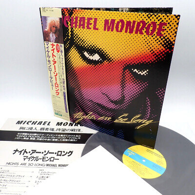 Michael Monroe ‎– Nights Are So Long Japan LP OBI VINYL 28HB-2042 w/POSTER!