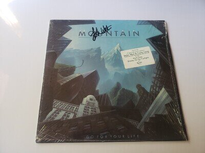 AUTOGRAPHED LESLIE WEST 1980s MINT-EXC Mountain SIGNED ON SHRINK NO SMUDGING LP