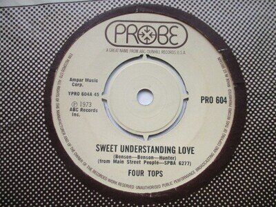 Four Tops "Sweet Understanding Love" Probe UK 7" Single EX!