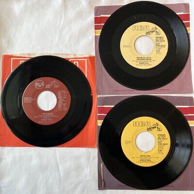 VINCE GILL PROMO 45's - The Radio, With You, Victim of Life's Circumstances NICE