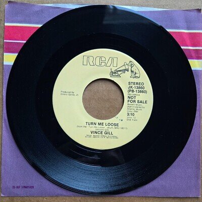 VINCE GILL Turn Me Loose DJ PROMO COUNTRY RCA 45 7" COUNTRY Vinyl Record