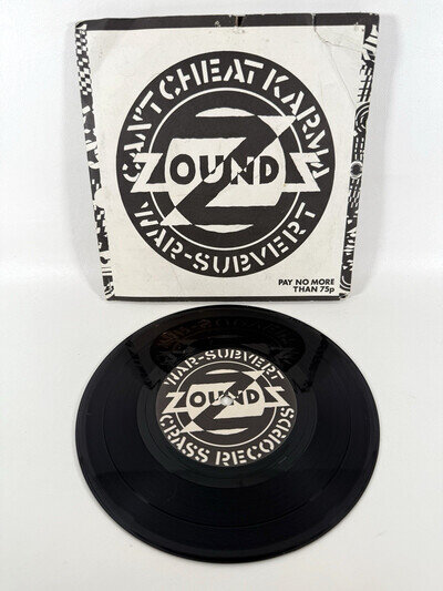 Zounds ~ Can’t Cheat Karma - War - Subvert 7” Rare UK Punk Vinyl Record 1980