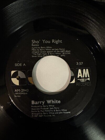 Barry White - Sho’ You Right Styrene 7” Single