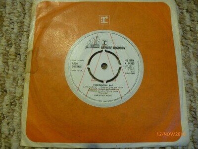 Arlo Guthrie Presidential Rag Promo 7" Vinyl 1974