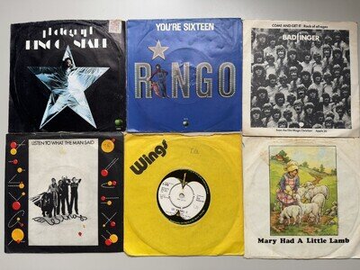 Ringo Starr, Wings, Mccartney Badfinger 6 x 7" Vinyl Singles Various Condition
