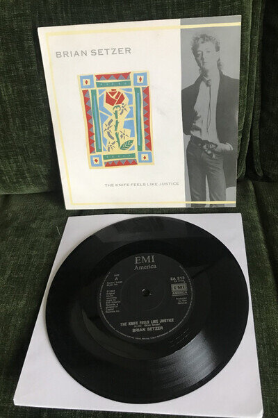 Brian Setzer Knife Feels Like Justice Rare UK 1986 7” EX Vinyl Single Stray Cats