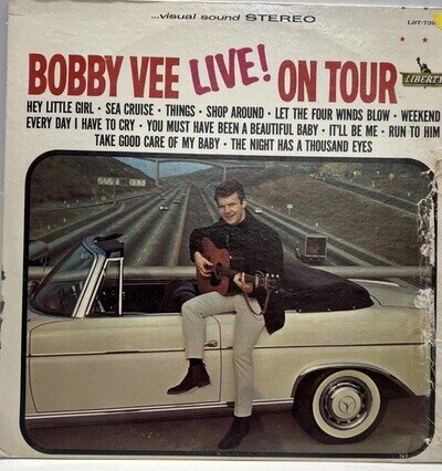 BOBBY VEE Live On Tour 1965 stereo LIBERTY Last 7393-A USA vinyl Lp Record F