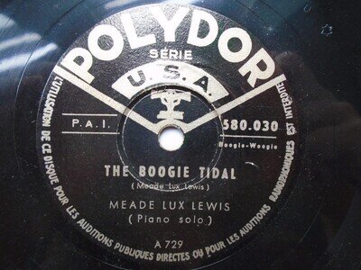 Meade Lux Lewis The Boogie Tidal 78 Polydor 580030 EX 1950s 10 inch 78rpm she...