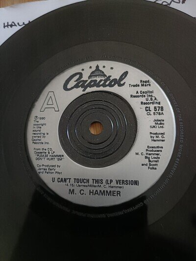 MC Hammer You Can't Touch This LP Version 7 Inch Vinyl On Capital Records