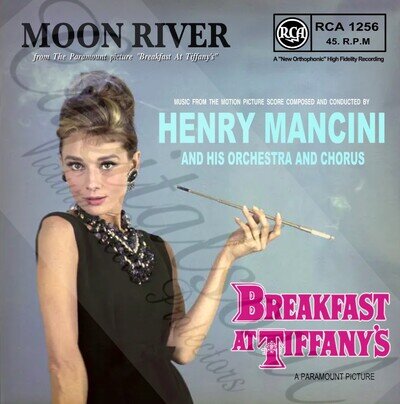 60S SOUNDTRACK EASY LISTENING POP RCA HENRY MANCINI MOON RIVER PICTURE SLEEVE
