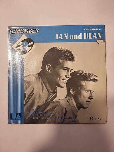 Remember Jan & Dean EP 1973 UK 4-track 7" vinyl EP Surf City Honolulu Lulu