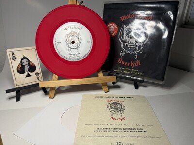 2016 Motörhead Overkill 7” Inch Cleopatra Limited Editon Red Vinyl Never Played