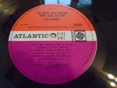 OTIS REDDING / SINGS SOUL BALLADS LP/ PLAY TESTED RECORD / 587035 MONO A1 B2
