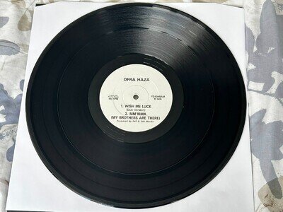 OFRA HAZA Wish Me Luck UK 3-Track W/L PROMO 12" Teldec Recs SYNTH POP