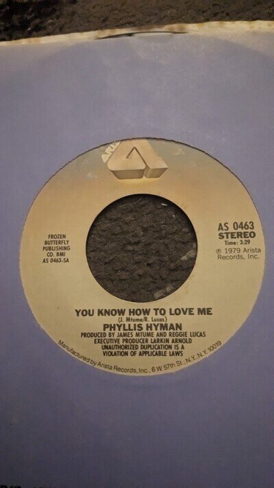 PHYLLIS HYMAN YOU KNOW HOW TO LOVE ME US ARISTA ISSUE