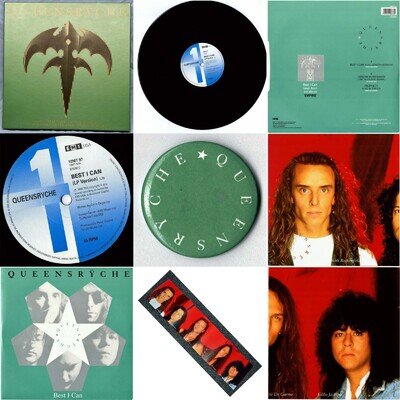 Queensrÿche BEST I CAN UK 1991 inc MINT 10"x40" BANNER + PIN🟢MINT SINGLE🟢