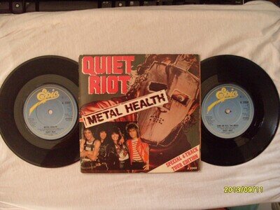 QUIET RIOT METAL HEALTH EPIC/PASHA RECORDS UK 2x7" VINYL SINGLES in P/G/SLEEVE