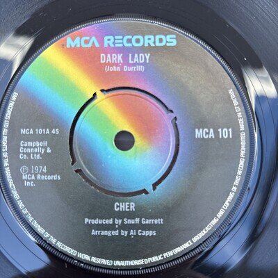 Cher - Dark Lady 7” Single 1975 UK MCA101