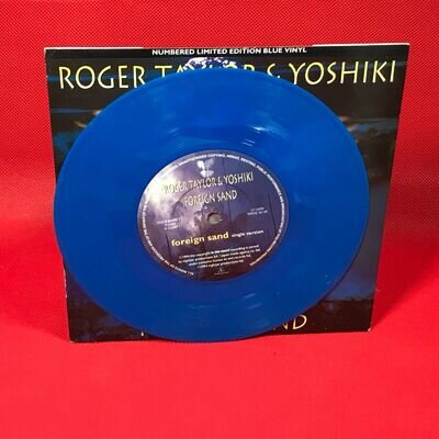 ROGER TAYLOR & YOSHIKI Foreign Sand 1994 UK BLUE Vinyl Single Queen 45 numbered