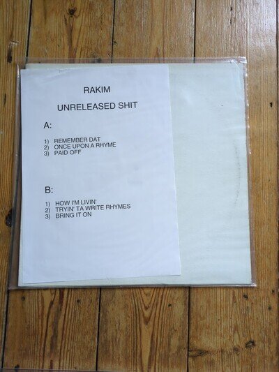 Rakim - Unreleased Sh*t 12" Vinyl Promo Buckwild 1996