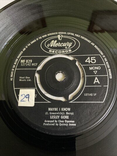 Lesley Gore Maybe I Know 1964 Mercury 60,s Pop 45rpm MF829