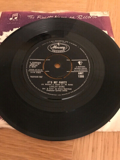 LESLEY GORE ( ITS MY PARTY ) 1963 VINYL 45 RPM RECORD