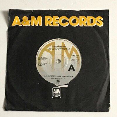 Kris Kristofferson & Rita Coolidge - I Fought The Law 7" Record - AMS 7352 EX