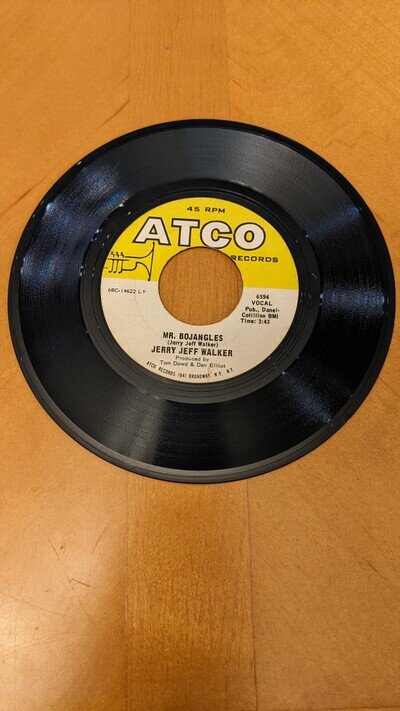 JERRY JEFF WALKER MR. BOJANGLES ORIGINAL 1968 ATCO PRESSING 45RPM Tested