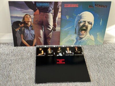 SCORPIONS - Blackout/Animal Magnetism/Taken By Force - 3 x LP Lot HARD ROCK EX+
