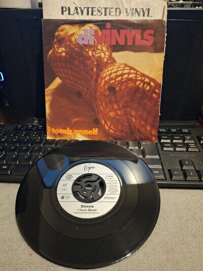 DIVINYLS I TOUCH MYSELF +PIC SLEEVE VIRGIN VG++ 7" VINYL 45 SINGLE RECORD