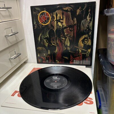 SLAYER - REIGN IN BLOOD VINYL LP LONLP34 Original Press Cover EX/EX