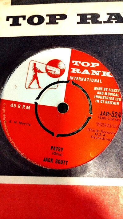 JACK SCOTT - PATSY - OLD TIME RELIGION - TOP RANK - JAR 524 - ROCKABILLY - EX+