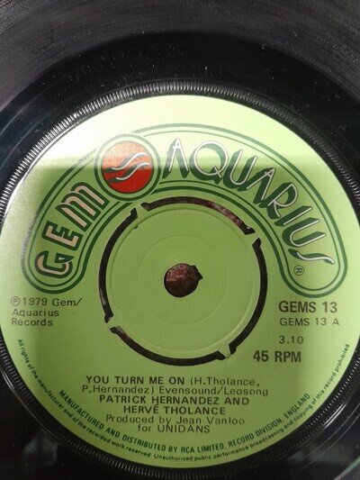 Patrick Hernandez - You turn me on/It comes so easy on Gem label. Soul original
