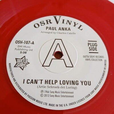 Northern Soul 45 ** Paul Anka ** I Can't Help Loving You ** UK Promo