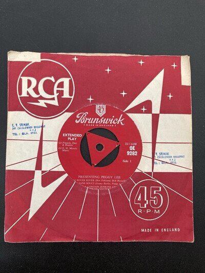 Peggy Lee Presenting Peggy Lee 7” Vinyl EP Single OE9282(BFF132)