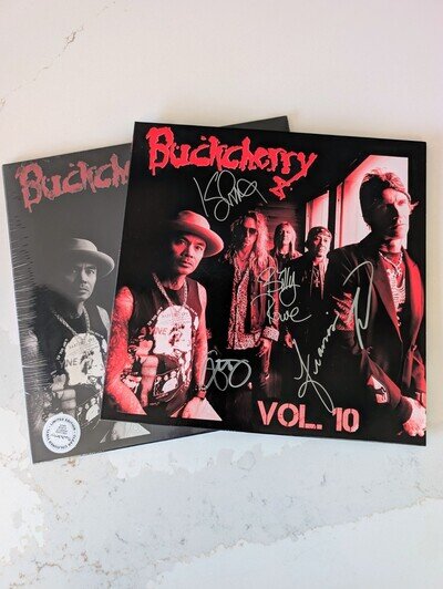 BUCKCHERRY VOL 10 CLEAR VINYL SIGNED RED COVER + USB CARD ONLY 100 ISSUED MINT!!