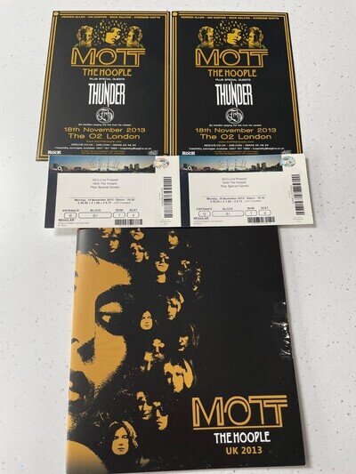 Mott the Hoople 2013 program, tickets and flyers