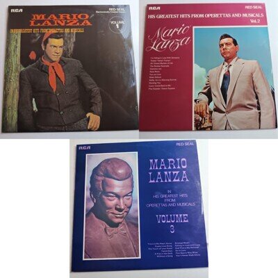 Mario Lanza Hits From Operettas And Musicals Volume 1, 2 & 3 LP BUNDLE / EX FAST