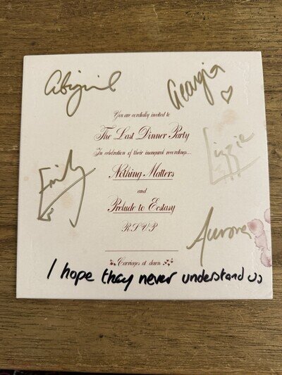 The Last Dinner Party Signed & Personalised Vinyl Nothing Matters /1000 Rare