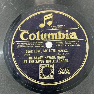 Columbia 78rpm Savoy Havana Band Marcheta Waltz Vintage 1920s Record 3434
