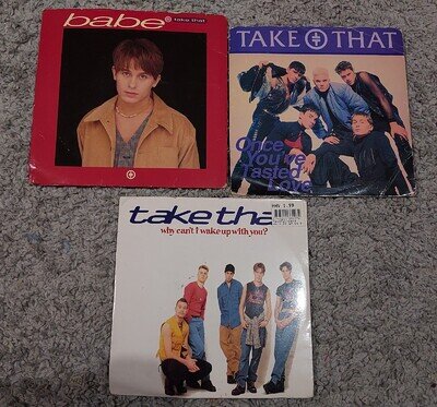 TAKE THAT 7" VINYLS Babe, Once you've tasted love, Why can't I wake up with you.