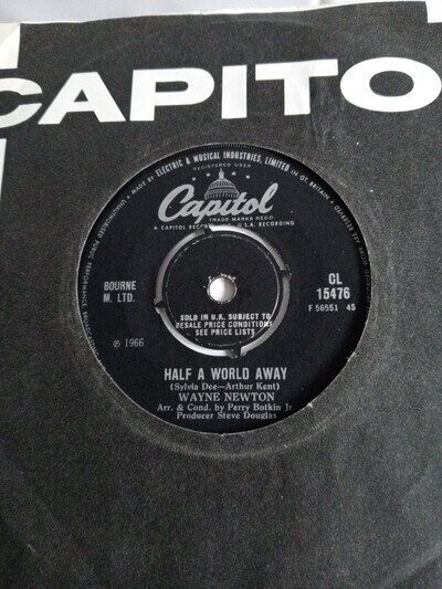 Wayne Newton - Half A World Away (Capitol CL 15476) VG+
