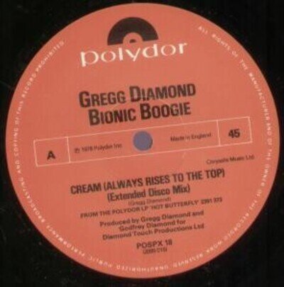 Gregg Diamond Bionic Boogie Cream 12" vinyl UK Polydor 1978 extended disco mix b