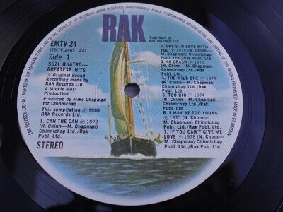 Suzi Quatro GREATEST HITS 1980 UK LP 1st Press RAK Labels PLAYS MINT HEAR