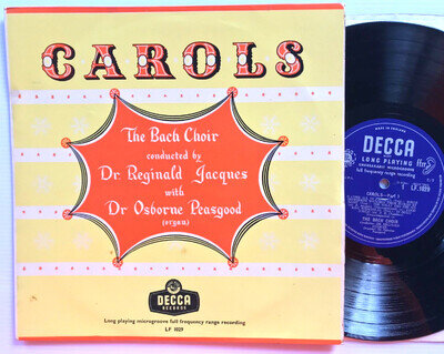 Christmas Carols- The Bach Choir 1954 Decca 10" Reginald Jacques