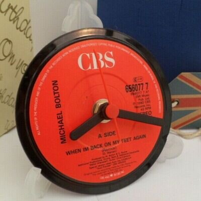 MICHAEL BOLTON CLOCK Vinyl Record Desk Table CLOCK Upcycled Vinyl Single Size 4"
