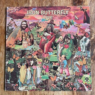 IRON BUTTERFLY - LIVE EX-/EX+ VINYL LP / FIRST US PRESSING 1970