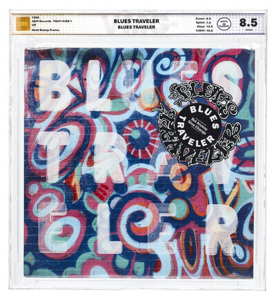 Blues Traveler, Hype Sticker, 1st press, Gold Promo Stamp, VMG [8.5], US, 1990