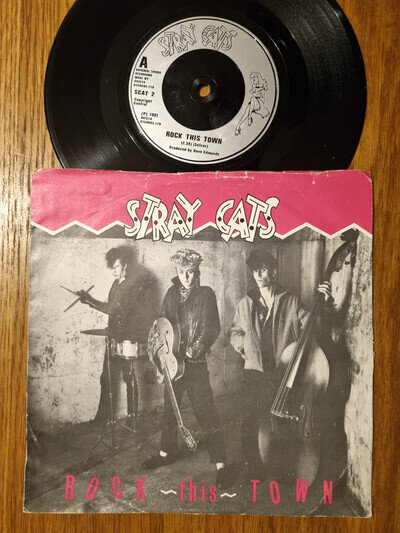 STRAY CATS - ROCK THIS TOWN CAN'T HURRY LOVE BRIAN SETZER ROCKABILLY 7"